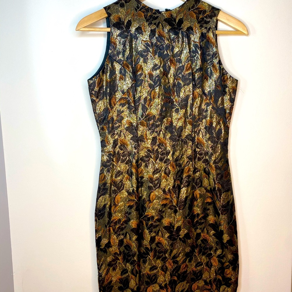 black vintage style dress with gold